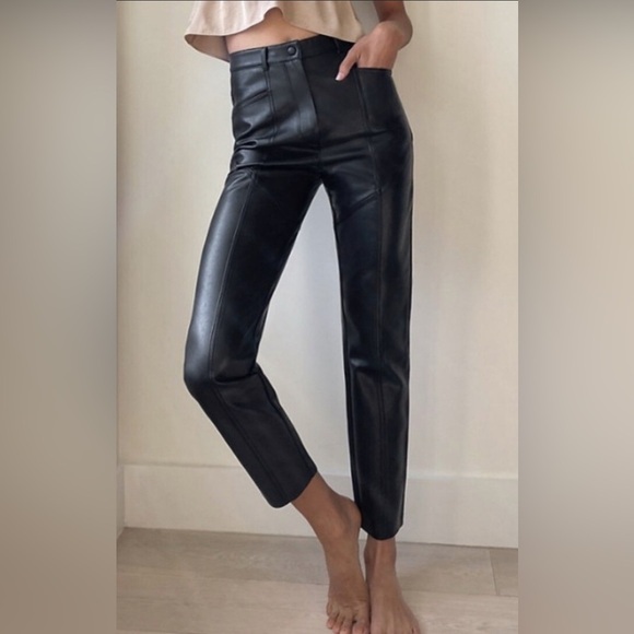 Wilfred Rebel Black faux Leather Trousers - Picture 1 of 5